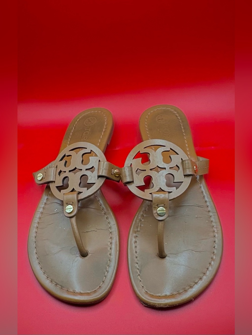 Tory Burch Miller Logo Cutout Leather Sandals